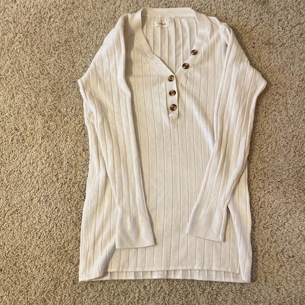 Cream long sleeve top